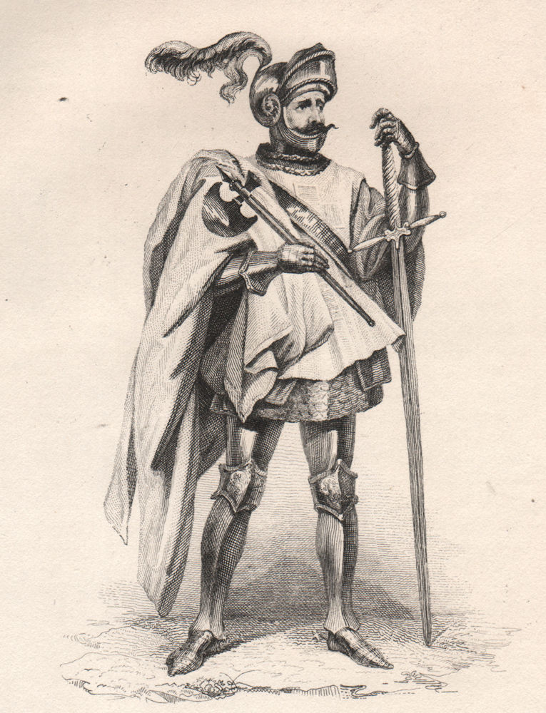 Associate Product Teutonic Knight. Zakon Krzyzacki. Kryziuociu Ordinas . Germany 1835 old print