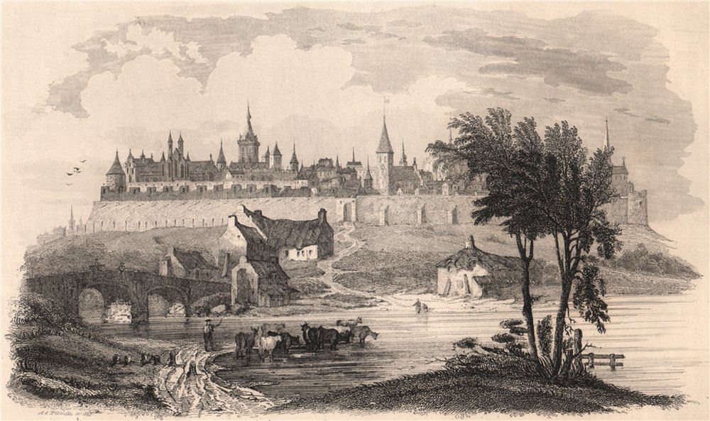 Malbork castle, at Marienburg. Poland 1835 old antique vintage print picture