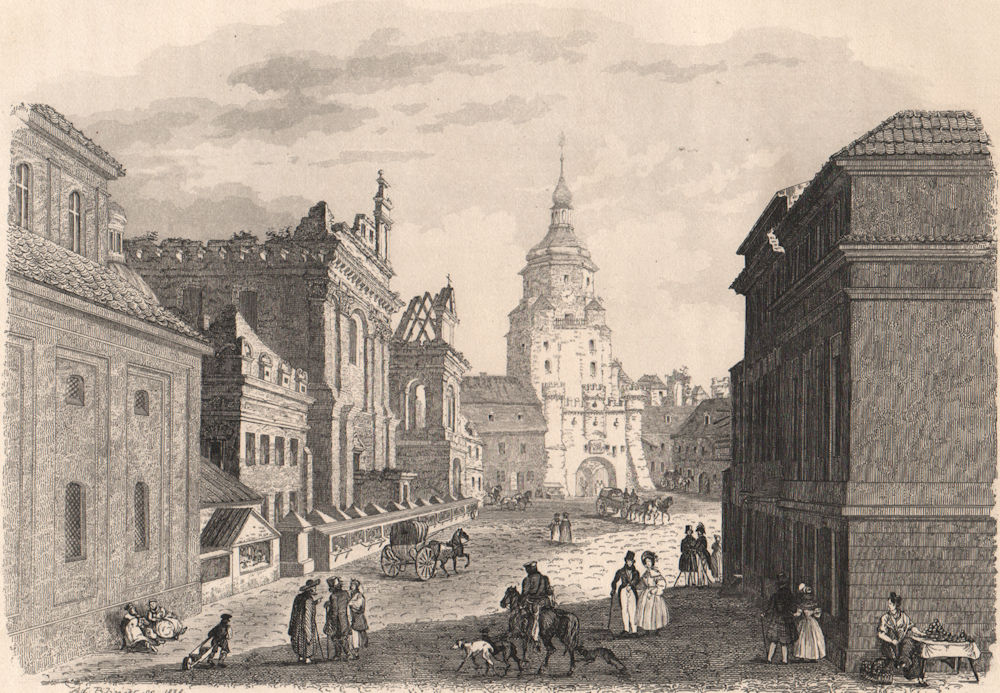 The town of Lublin. Poland 1835 old antique vintage print picture