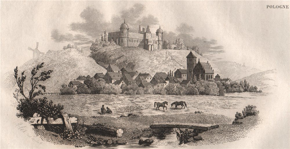 The ruins of Janowiec castle. Poland 1836 old antique vintage print picture