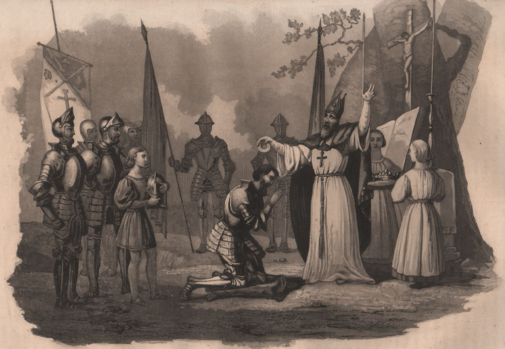Coronation of Mendog (Mindaugas), King of Lithuania (1252). Lithuania 1836
