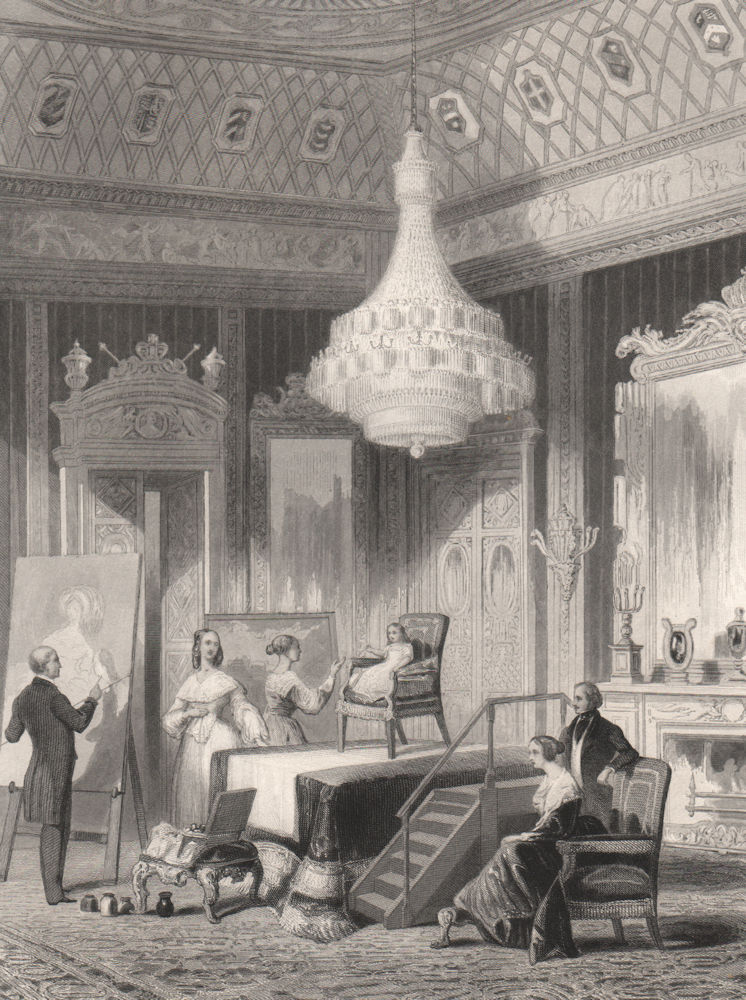 Associate Product Buckingham Palace; the Princess Royal sitting for a portrait. LONDON 1841
