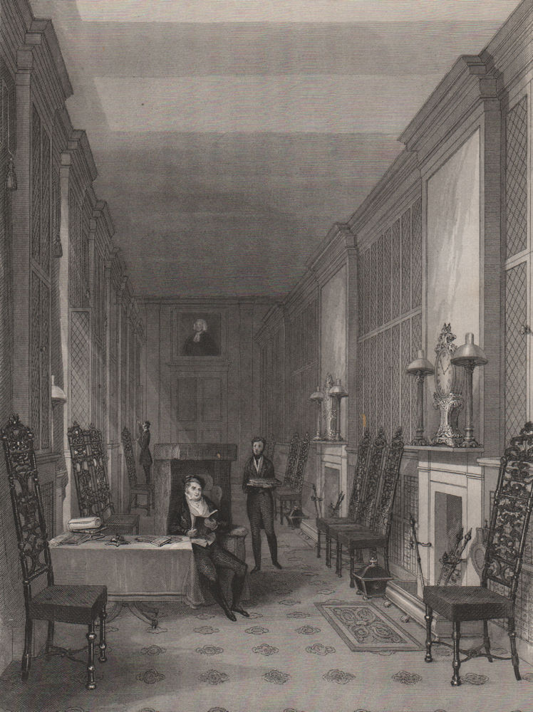 Associate Product Kensington Palace. The Sussex Library. LONDON INTERIORS 1841 old antique print