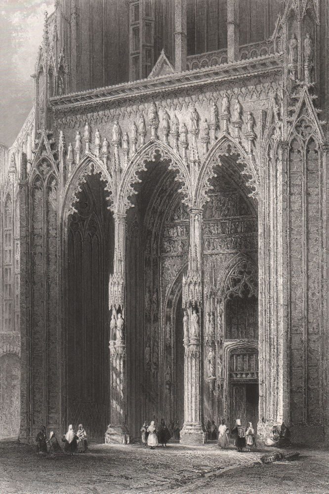 Associate Product Porch of the cathedral at Ulm, Baden-Württemberg. Danube Donau. BARTLETT 1840