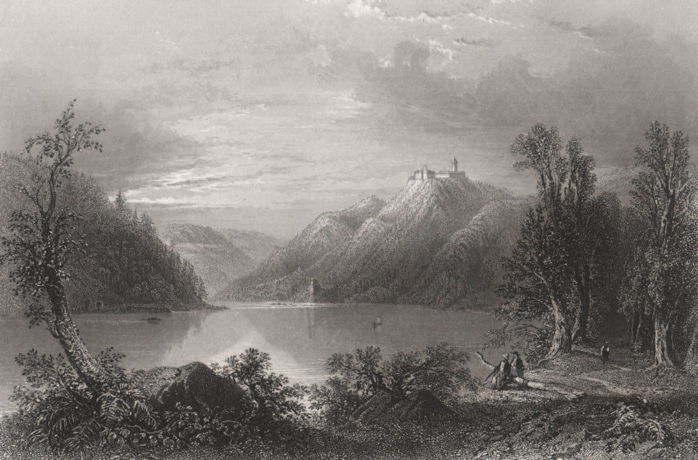 Associate Product Schloss Neuhaus an der Donau, Austria. Castle. Danube. BARTLETT 1840 old print