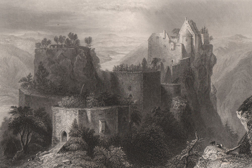 Aggstein Castle, Wachau, Austria. Danube Donau. BARTLETT 1840 old print