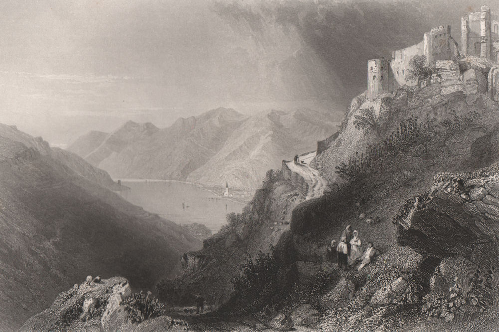 Castle of Spitz, Arnsdorf, Austria. Danube Donau. BARTLETT 1840 old print