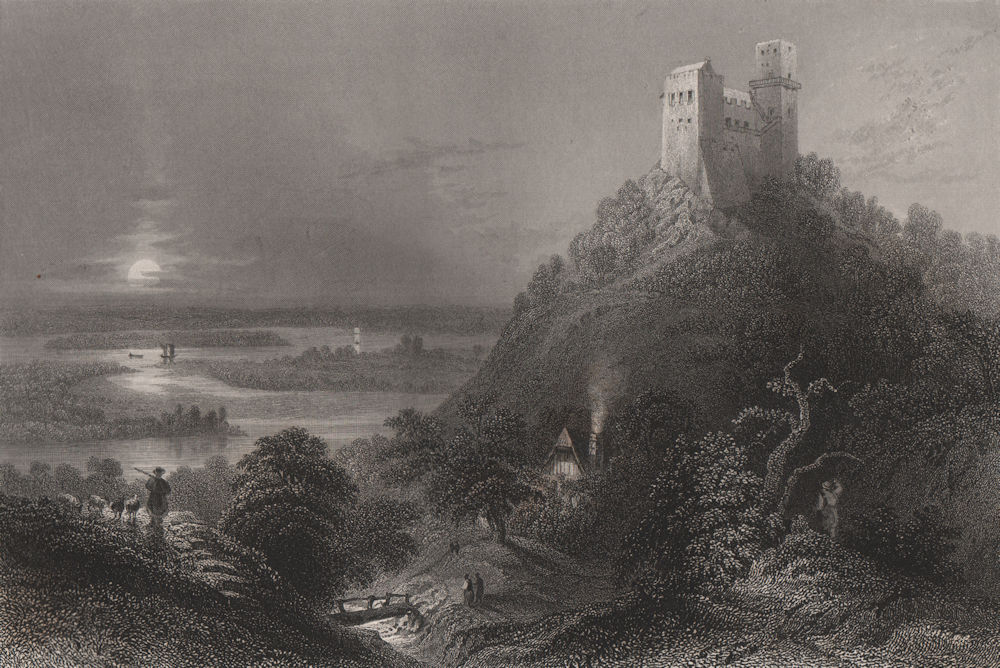 Associate Product Burg Greifenstein, Sankt Andrä-Wördern, Lower Austria. Danube Donau 1840 print