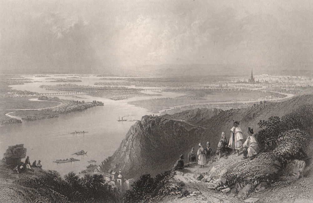 Associate Product View of Vienna from the Leopoldsberg. Wien. Danube Donau. BARTLETT 1840 print