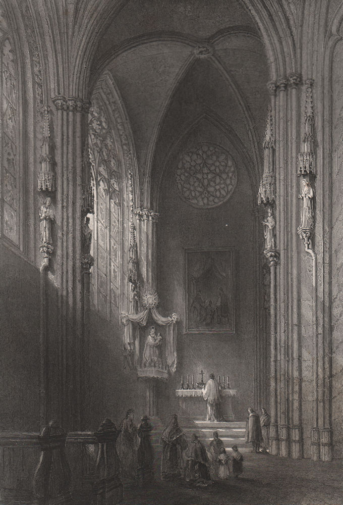 Associate Product Chapel, St Stephen's cathedral, Vienna, Austria. Stephansdom Wien. BARTLETT 1840