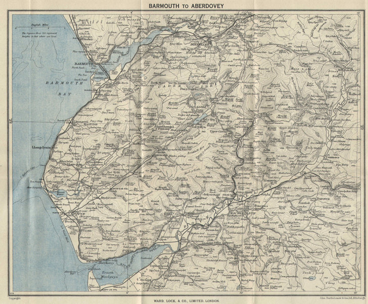 SNOWDONIA SOUTH. Cader Idris. Barmouth Dolgellau Aberdovey. WARD LOCK 1948 map