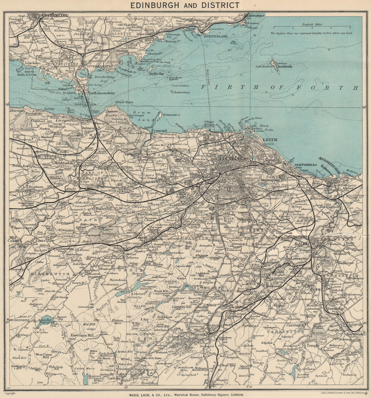 Associate Product EDINBURGH environs. Portobello Leith Dunfermline Dalkeith. WARD LOCK 1939 map