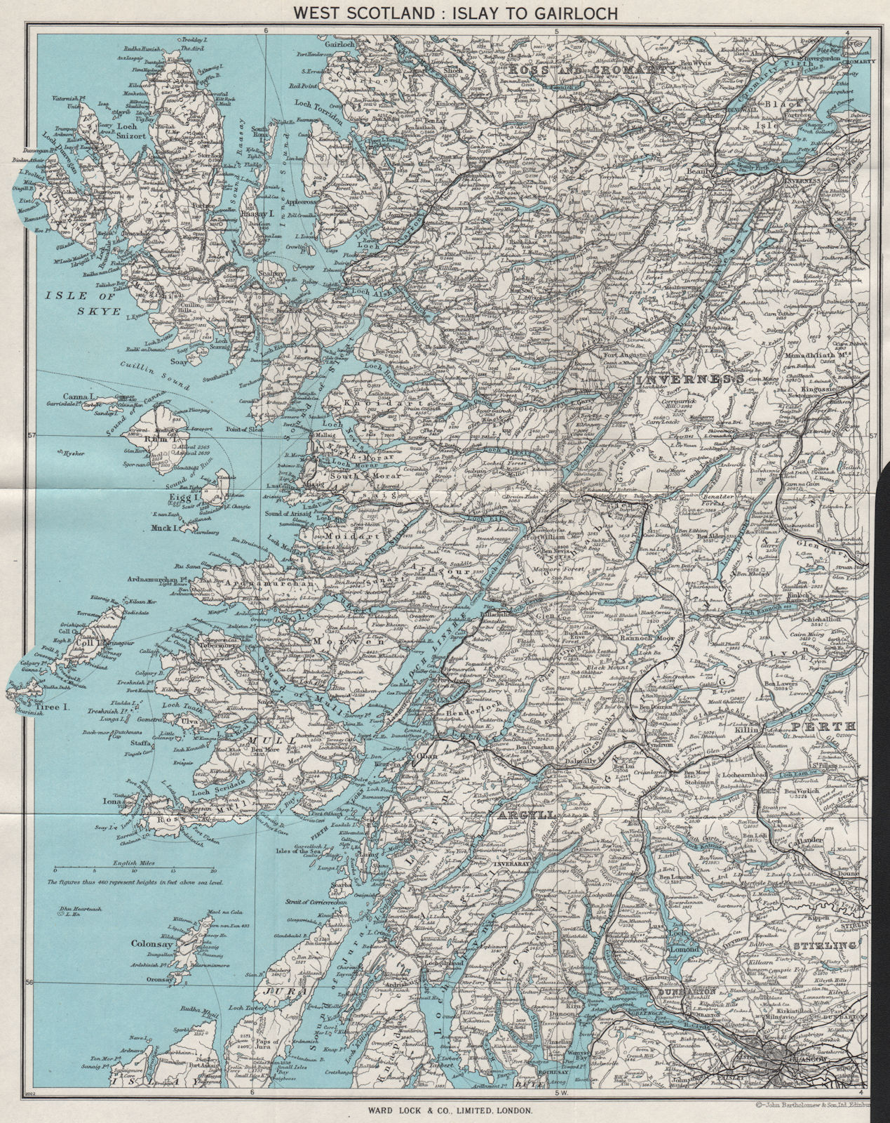 WESTERN SCOTLAND. Skye Mull Highlands Inverness-shire. WARD LOCK 1963 old map