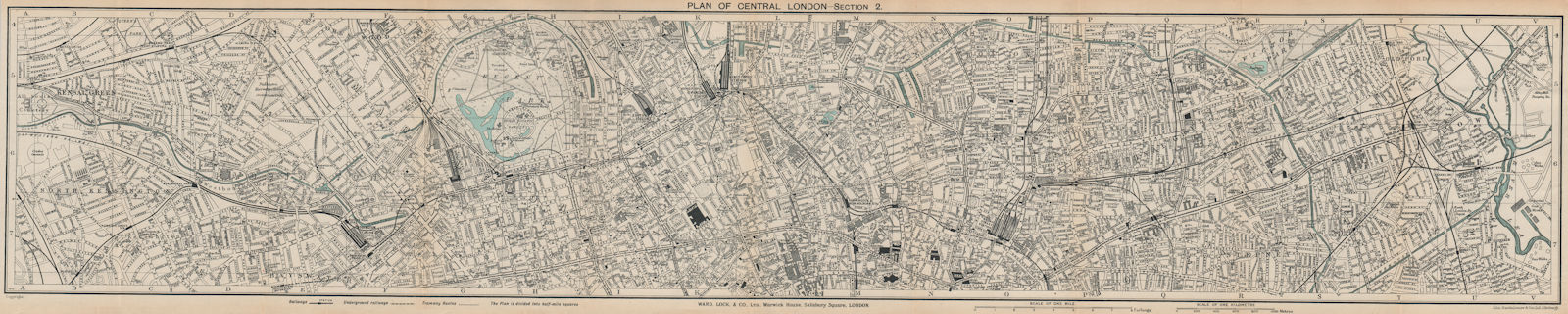 CENTRAL LONDON-SECTION 2 vintage town/city plan. London. WARD LOCK 1930 map