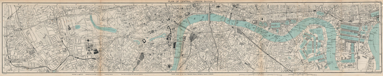 CENTRAL LONDON-SECTION 3 vintage town/city plan. London. WARD LOCK 1930 map
