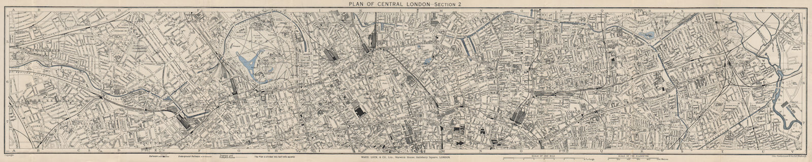 Associate Product CENTRAL LONDON-SECTION 2 vintage town/city plan. London. WARD LOCK 1937 map