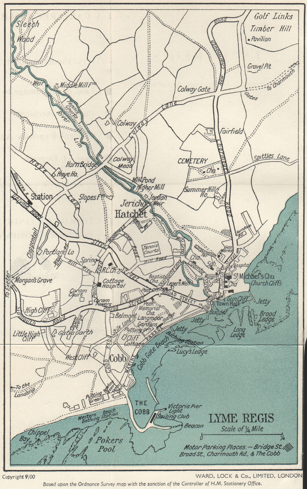 Associate Product LYME REGIS vintage town/city plan. Dorset. WARD LOCK c1962 old vintage map