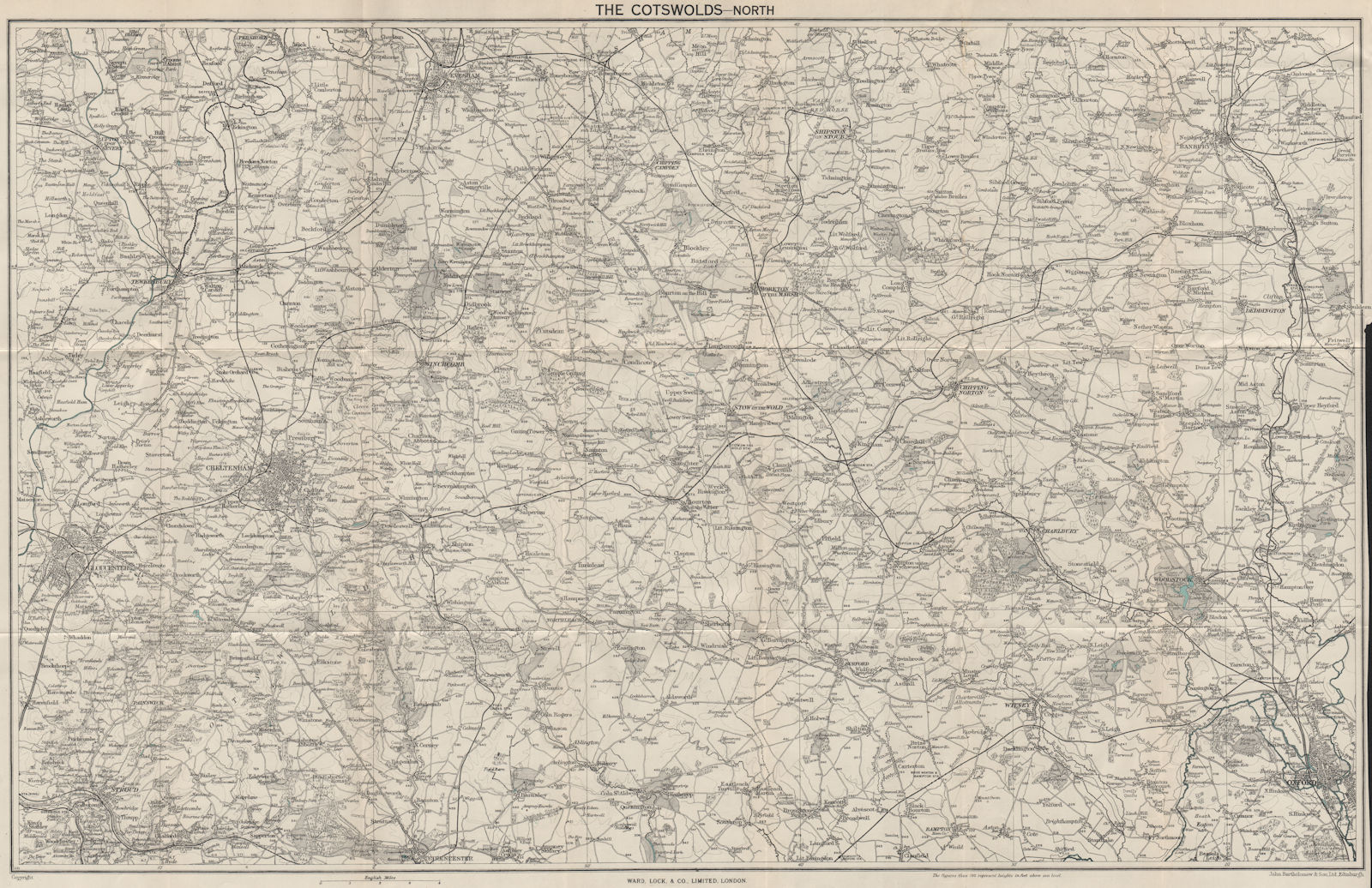 NORTH COTSWOLDS Gloucester Cheltenham Oxford Banbury. WARD LOCK 1948 map