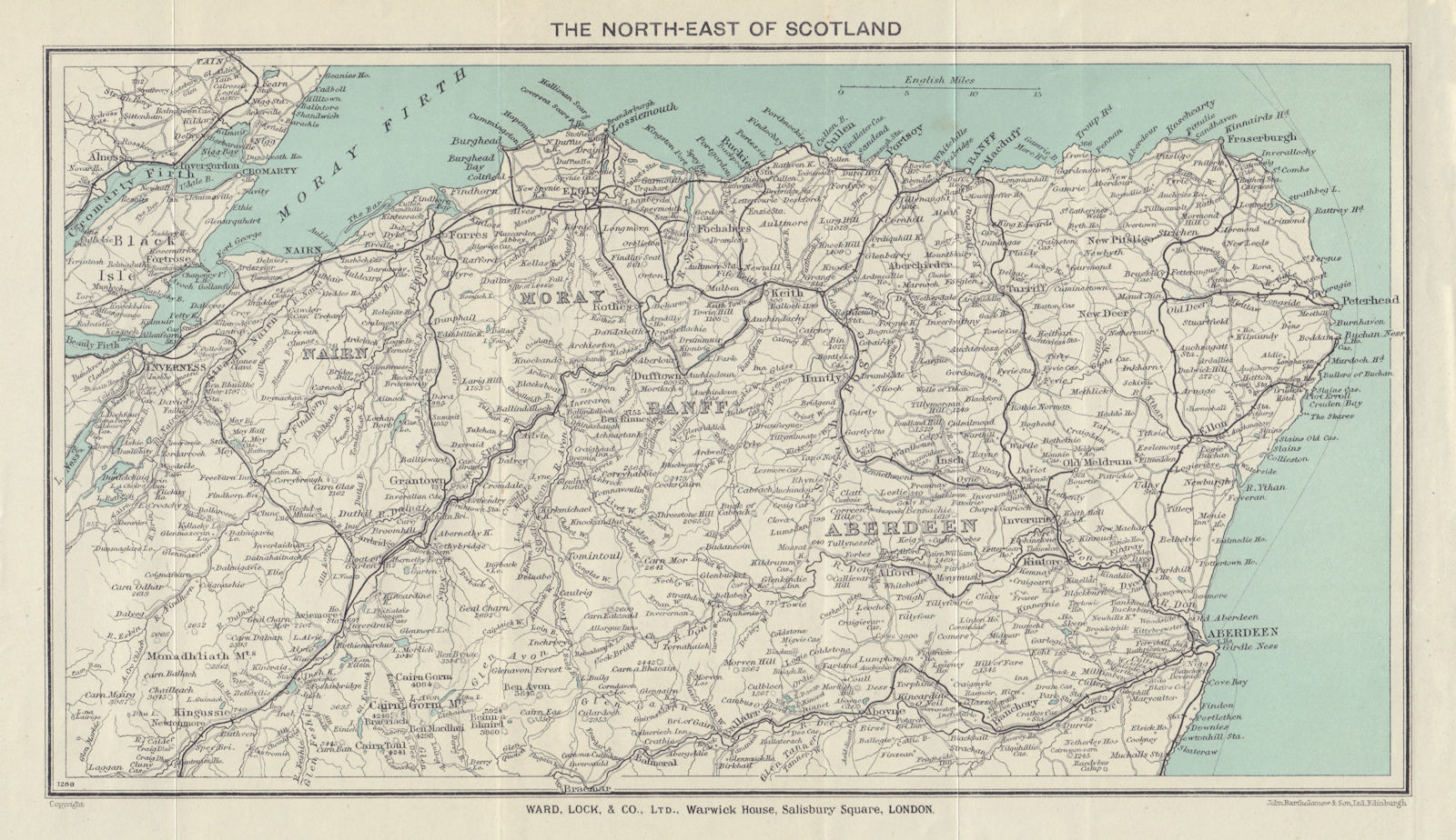 SCOTLAND NORTH-EAST Speyside Moray Aberdeen Inverness Nairn. WARD LOCK 1919 map