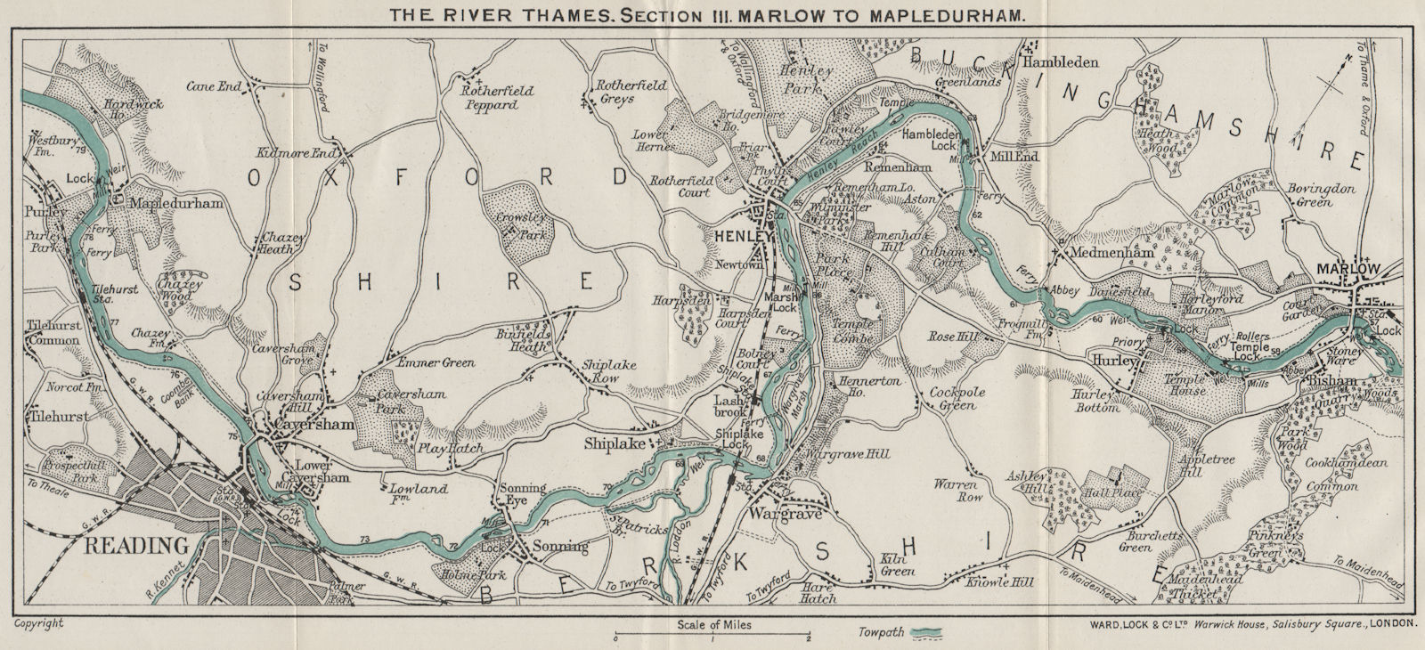 RIVER THAMES (3) Marlow-Henley-Wargrave-Reading-Caversham-Mapledurham 1912