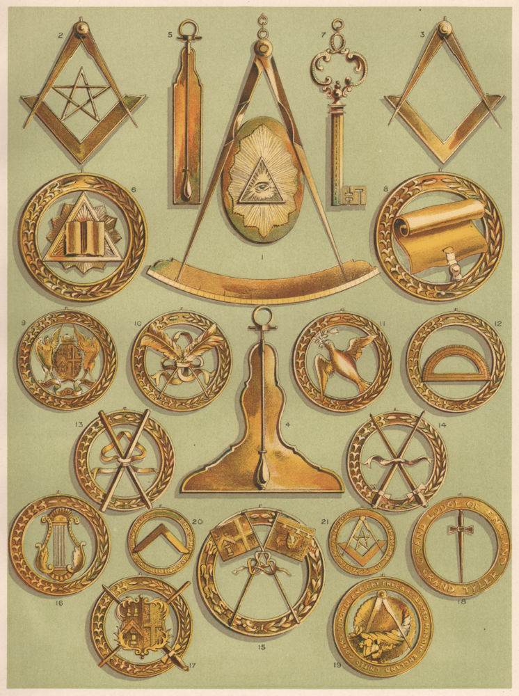 FREEMASONRY. Jewels of The Grand Officers of the Grand Lodge of England 1882