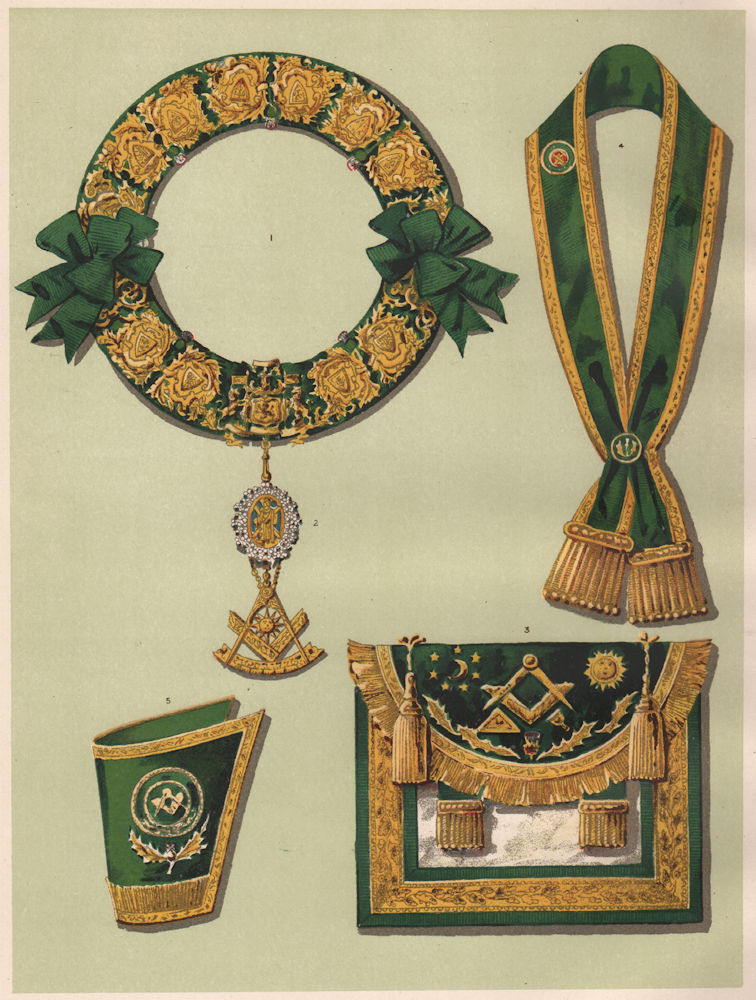 FREEMASONRY Clothing & Regalia, Grand Master Mason, Grand Lodge of Scotland 1882