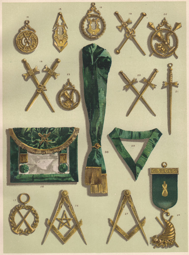 Associate Product FREEMASONRY. Grand Lodge Jewels & Scottish Provincial Grand Lodge Regalia 1882