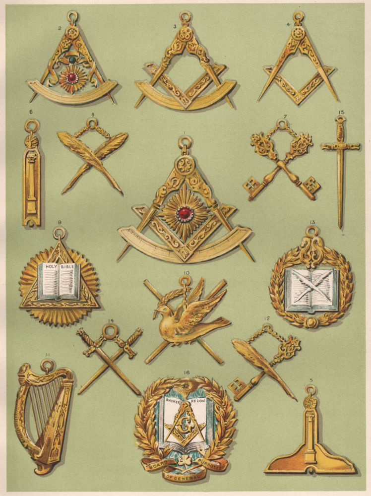 Associate Product FREEMASONRY. Jewels of The Grand Officers of The Grand Lodge of Ireland 1882