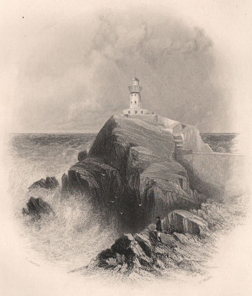 Associate Product Lighthouse at Howth, Dublin. Ireland 1835 old antique vintage print picture