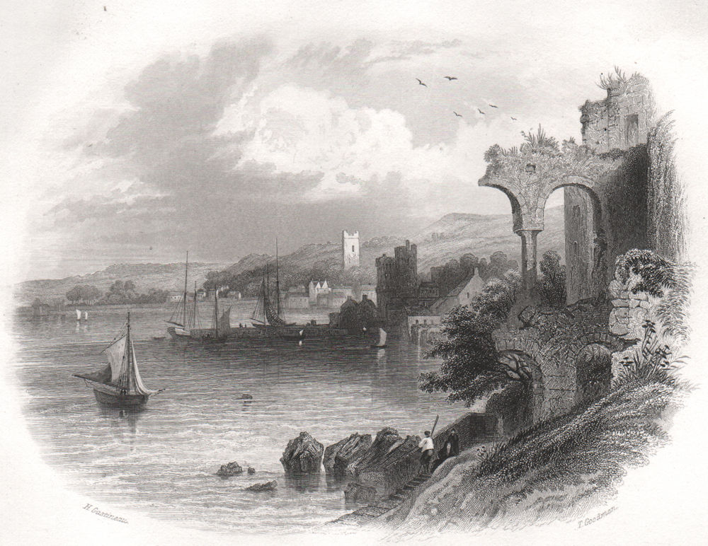 Carlingford, Louth. Ireland 1835 old antique vintage print picture