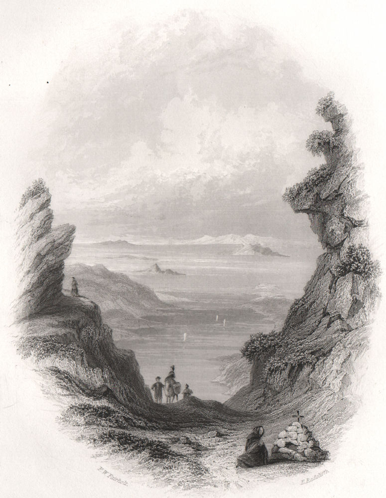 Pass of Salruc (Salrock Pass), Galway. Ireland 1835 old antique print picture