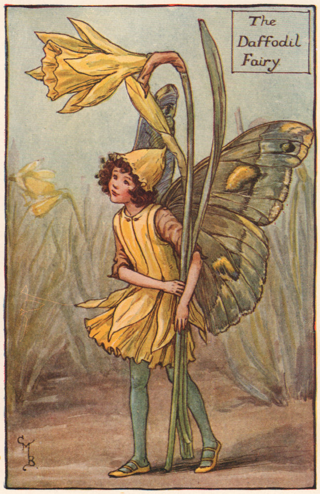 Daffodil Fairy by Cicely Mary Barker. Spring Flower Fairies c1935 old print