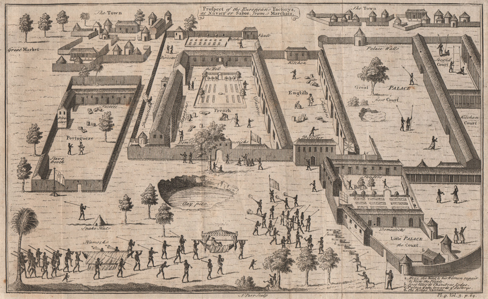 BENIN. The European Factories, at Xavier or Sabee/Savi. From MARCHAIS 1746