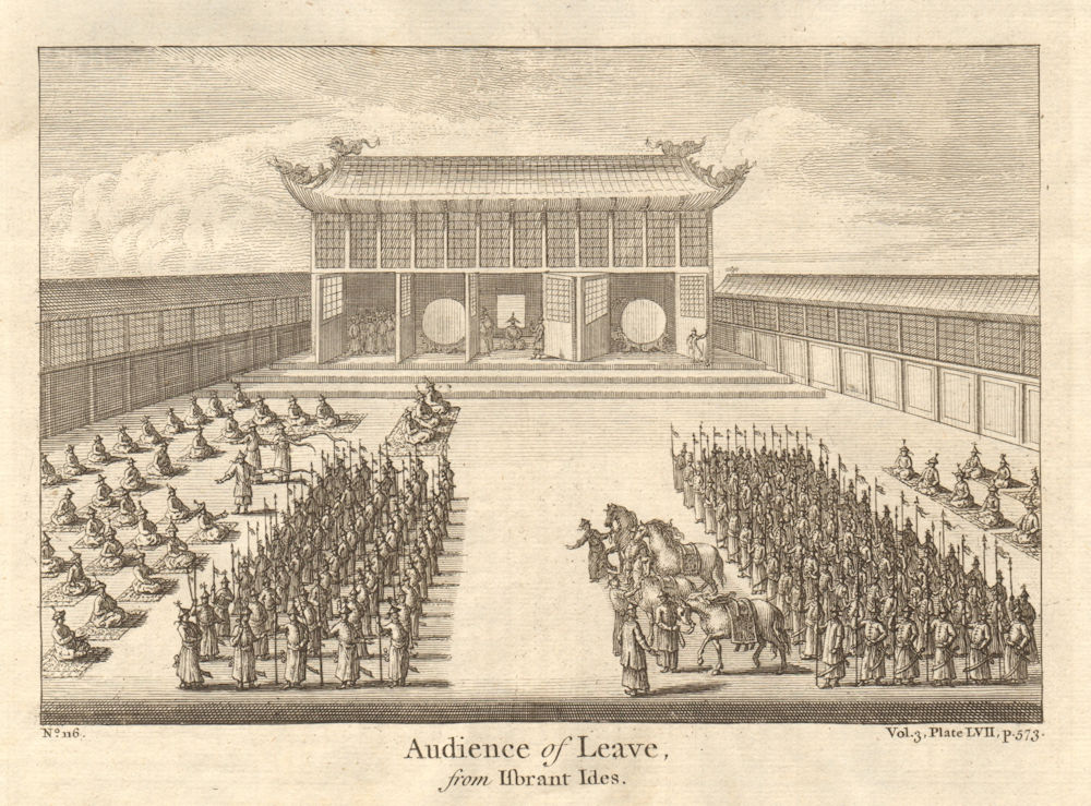 FORBIDDEN CITY, BEIJING. 'Audience of Leave'. Peking, China. BASIRE 1746 print