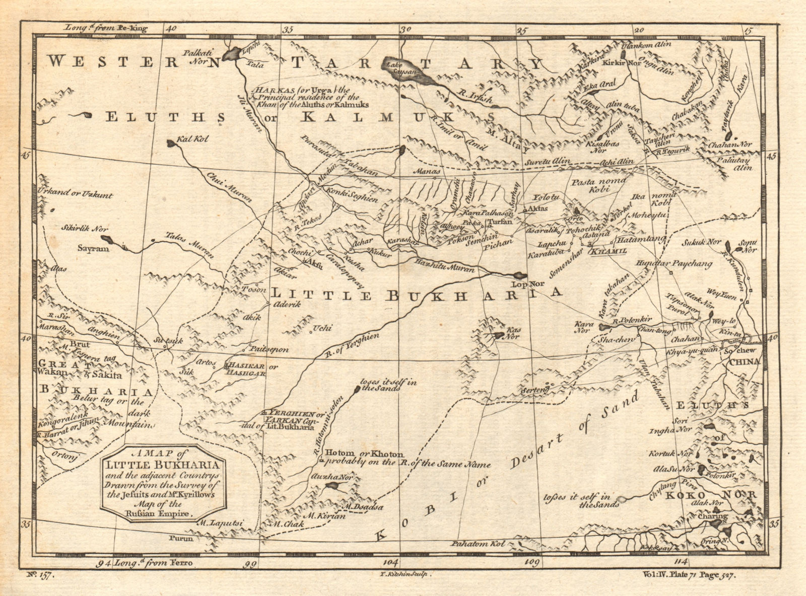 Associate Product WESTERN CHINA/CENTRAL ASIA 'Little Bochara' Bukhara Gobi desert KITCHIN 1746 map