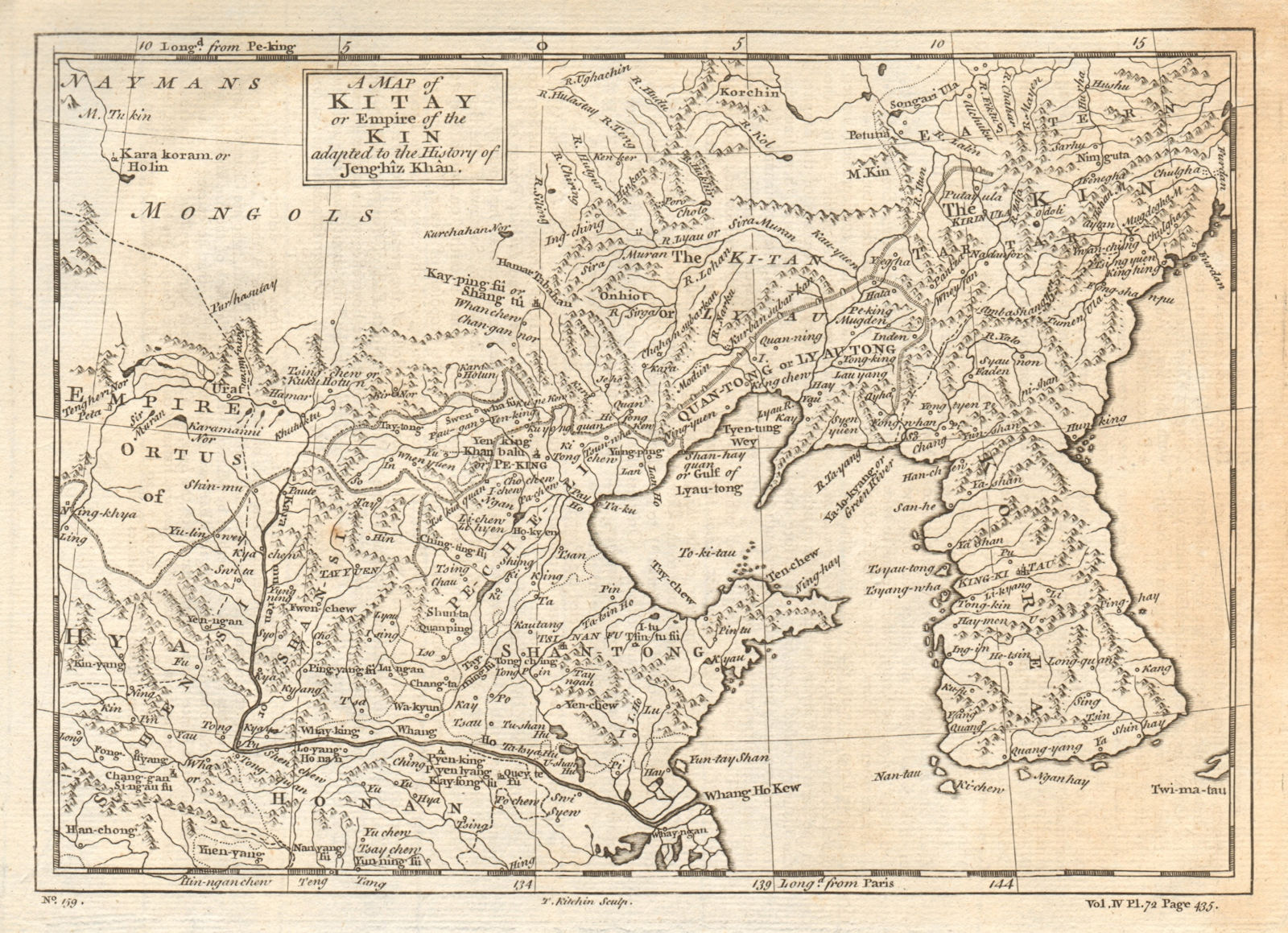 Associate Product CHINA & KOREA. 'Kitay [Cathay] or Empire of the Kin [Jin]'. KITCHIN 1746 map