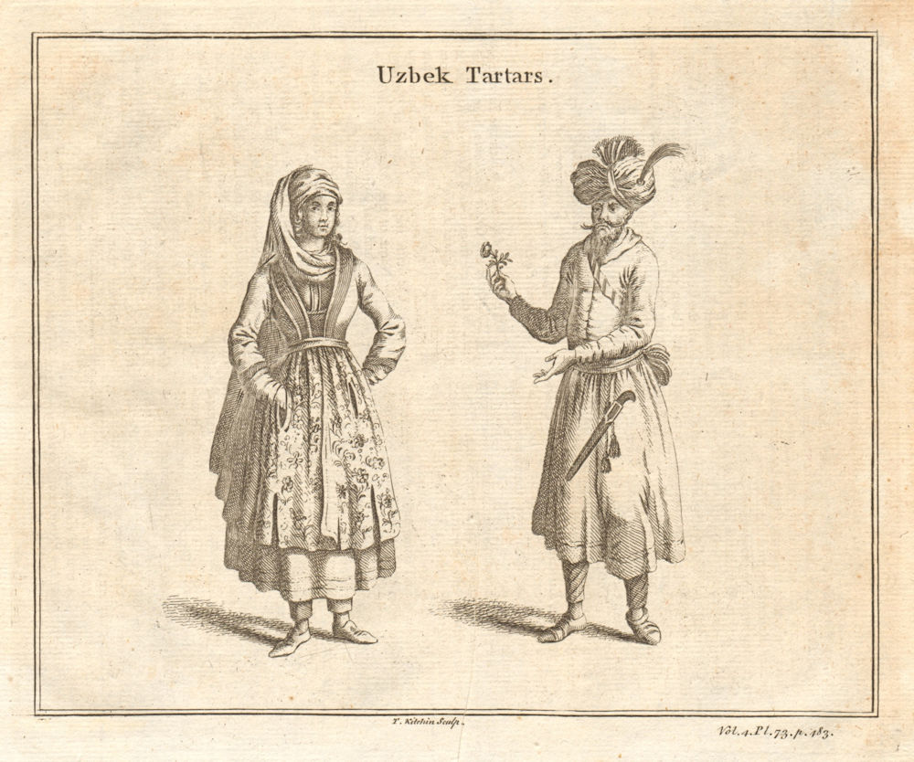 Associate Product UZBEKISTAN. Uzbek Tartar/Tatar man and woman. KITCHIN 1746 old antique print