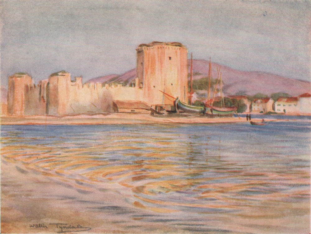 Castle Camerlengo, Trau (now Trogir), Croatia, by Walter Tyndale 1925 print