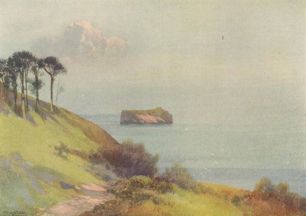 The Orestone near Torquay, Devon, by Frederick John Widgery 1920 old print