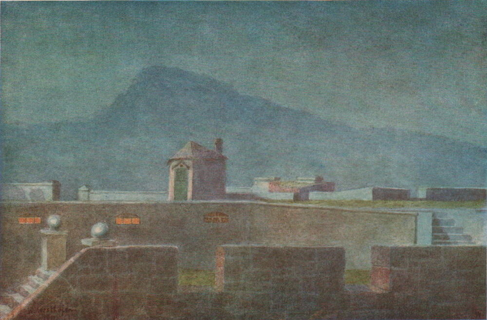 Ramparts of the old castle in moonlight, Cape Town by William Westhofen 1910