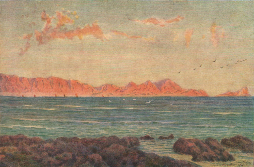 South part of False Bay & Cape Hangklip, Cape Town. William Westhofen 1910