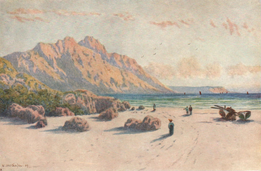 Associate Product Chapman's Peak & Slang kop Point from Hout Bay, Cape Town. W Westhofen 1910