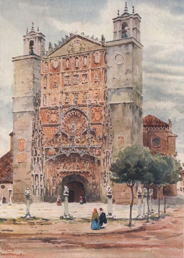 San Pablo, Valladolid, Spain, by William Wiehe Collins 1909 old antique print