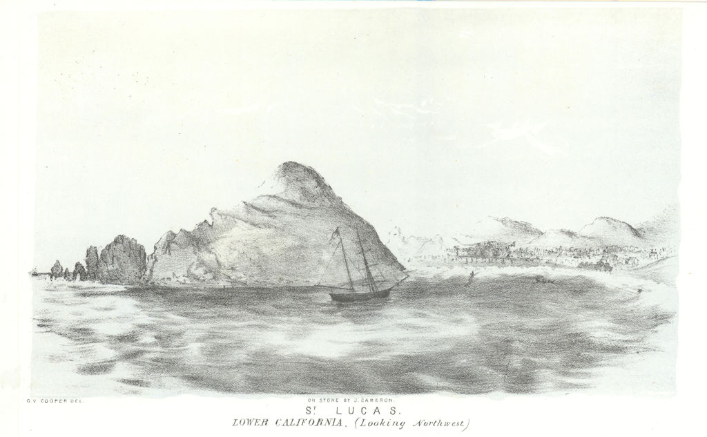 'St. Lucas, Lower California'. Cabo San Lucas NW, Baja California. Cooper 1853