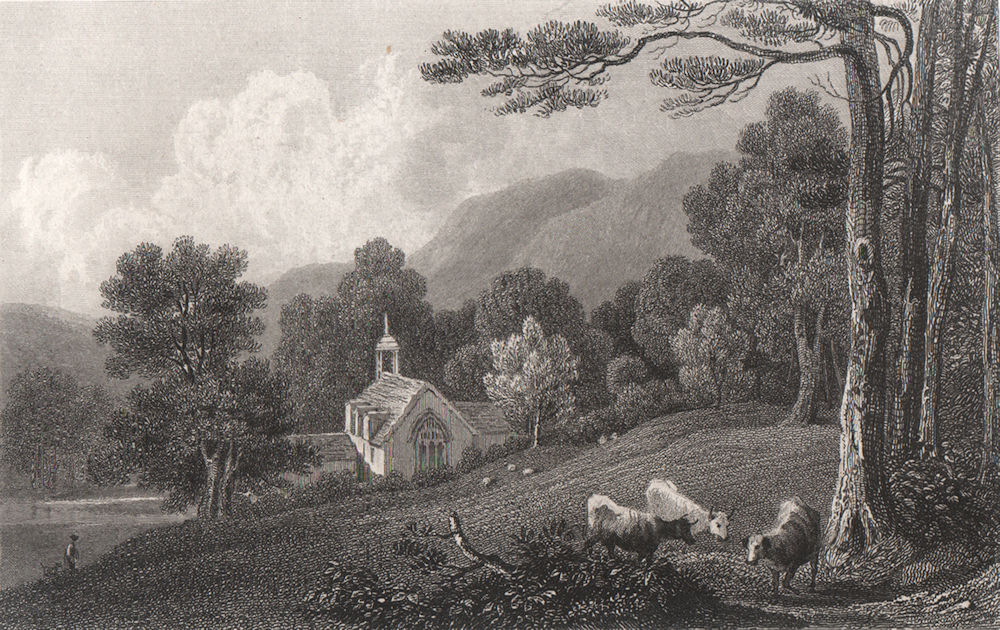 Associate Product Llantysilio Church, Vale of Llangollen Denbighshire, by Henry Gastineau 1835