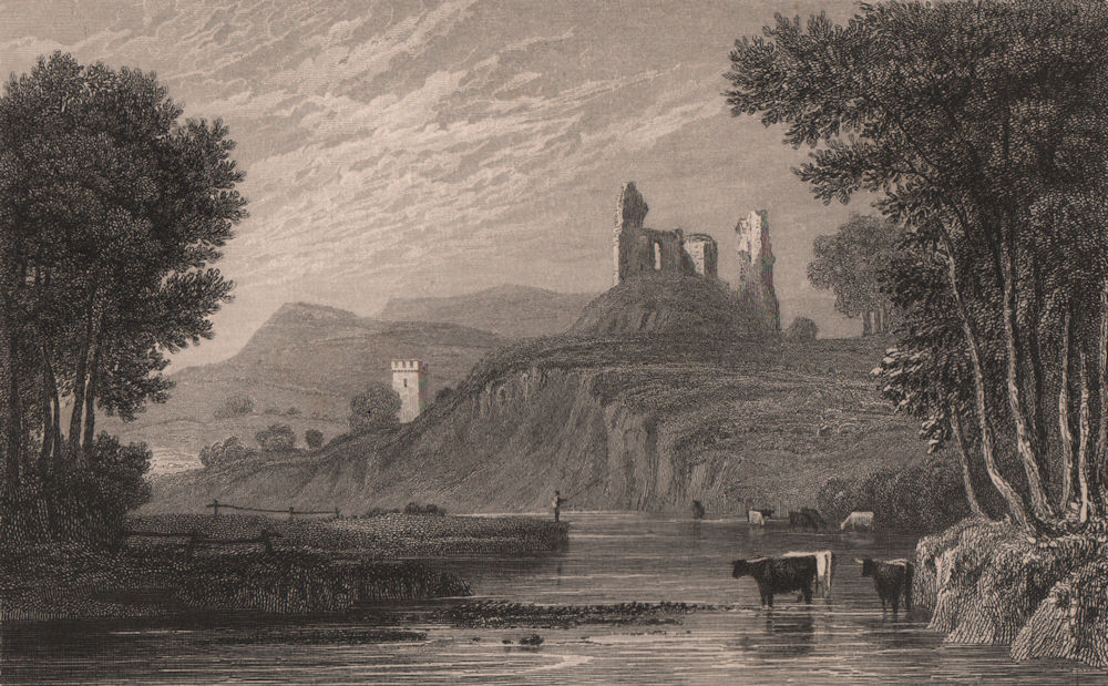 Associate Product Llandovery Castle, Carmarthenshire, Wales, by Henry Gastineau 1835 old print