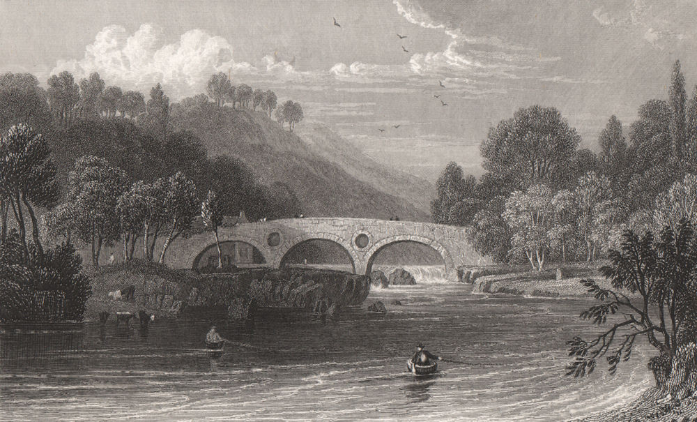 Cenarth Bridge, on the Teifi, Cardiganshire, Wales, by Henry Gastineau 1835