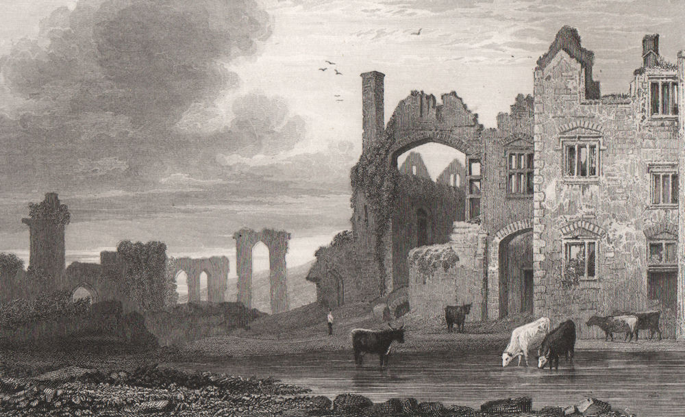 Part of the Abbey, Neath, Glamorganshire, Wales, by Henry Gastineau 1835 print