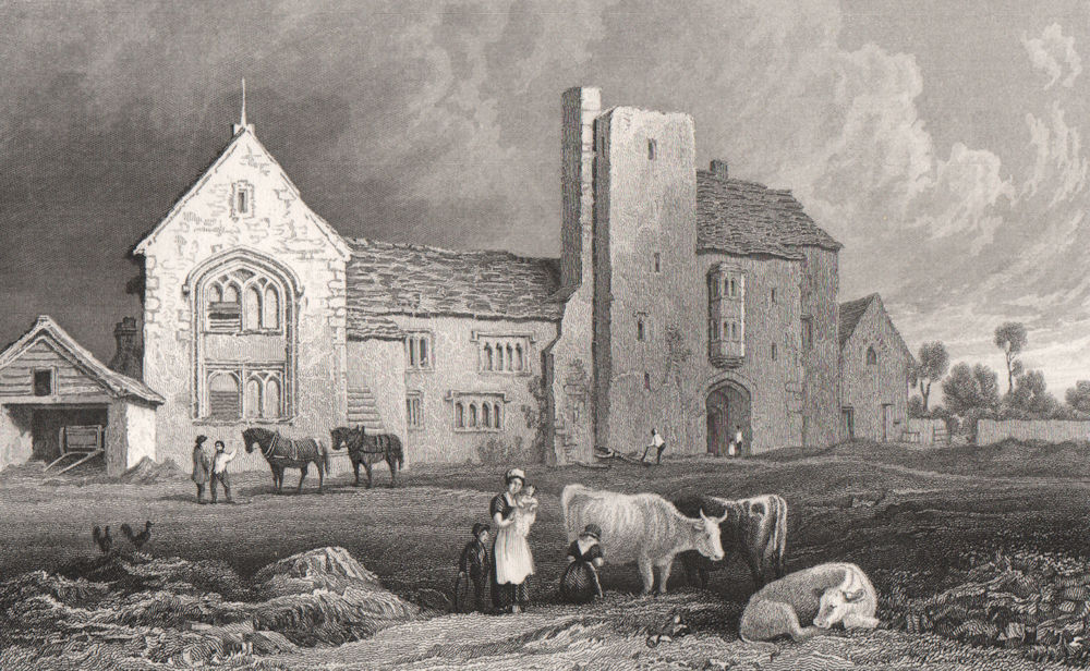 Mathern Palace, Monmouthshire, Wales, by Henry Gastineau 1835 old print