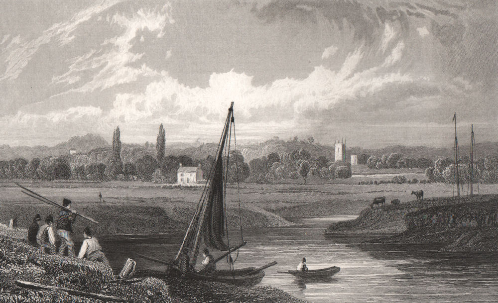 Mathern, from St. Pierre Pill, Monmouthshire, Wales, by Henry Gastineau 1835